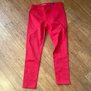 AG - Adriano Goldschmied - red abbey ankle pants size 25r